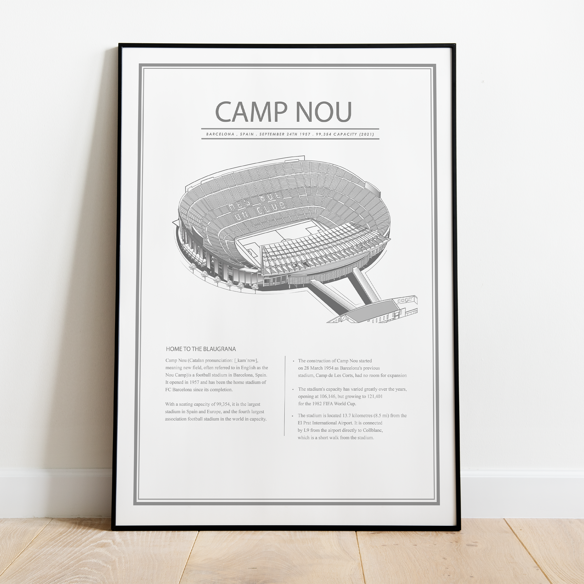 Nou Camp Barcelona – stadion plakat - Just Karikatur