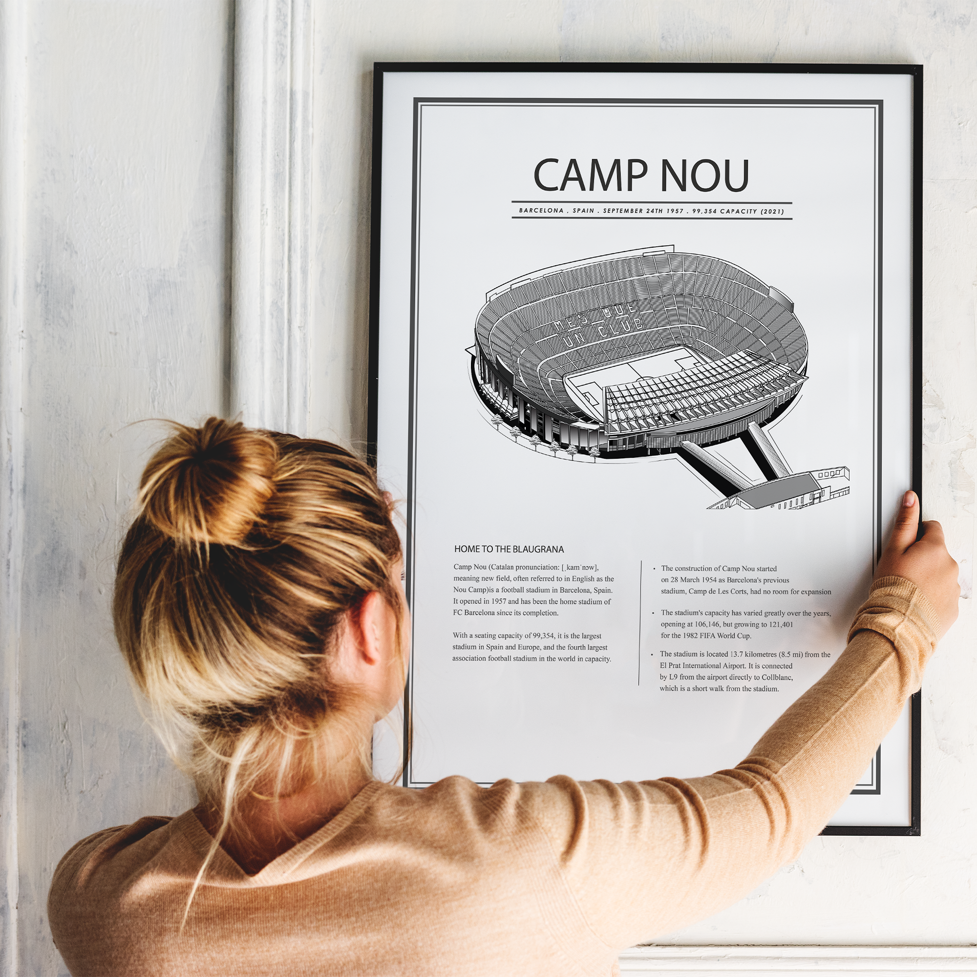 Nou Camp Barcelona – stadion plakat - Just Karikatur