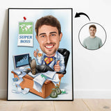 Chef tema10 (1 person) - karikaturtegning efter dine fotos - Just Karikatur