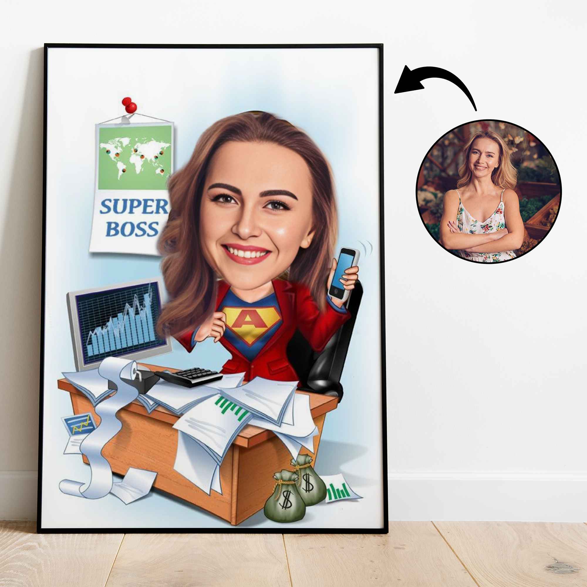 Chef tema9 (1 person) - karikaturtegning efter dine fotos - Just Karikatur