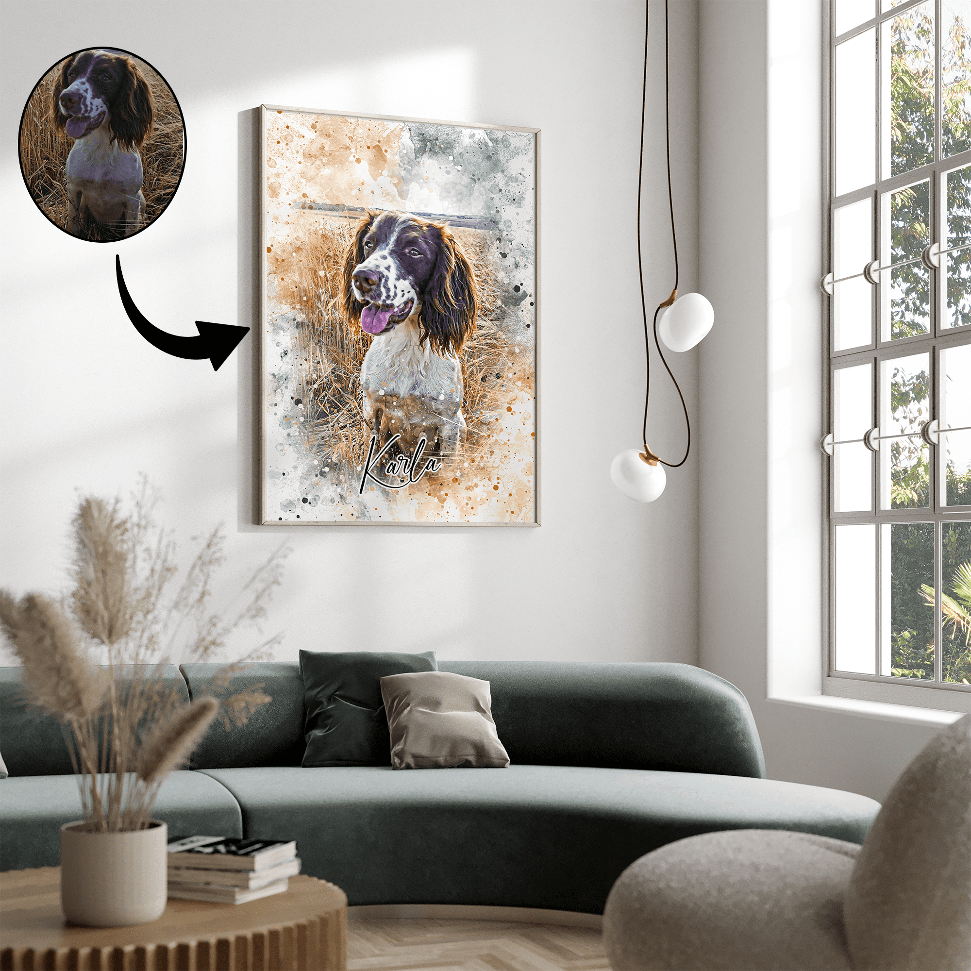 Akvarel af dyr - maleri efter dine fotos - Just Karikatur