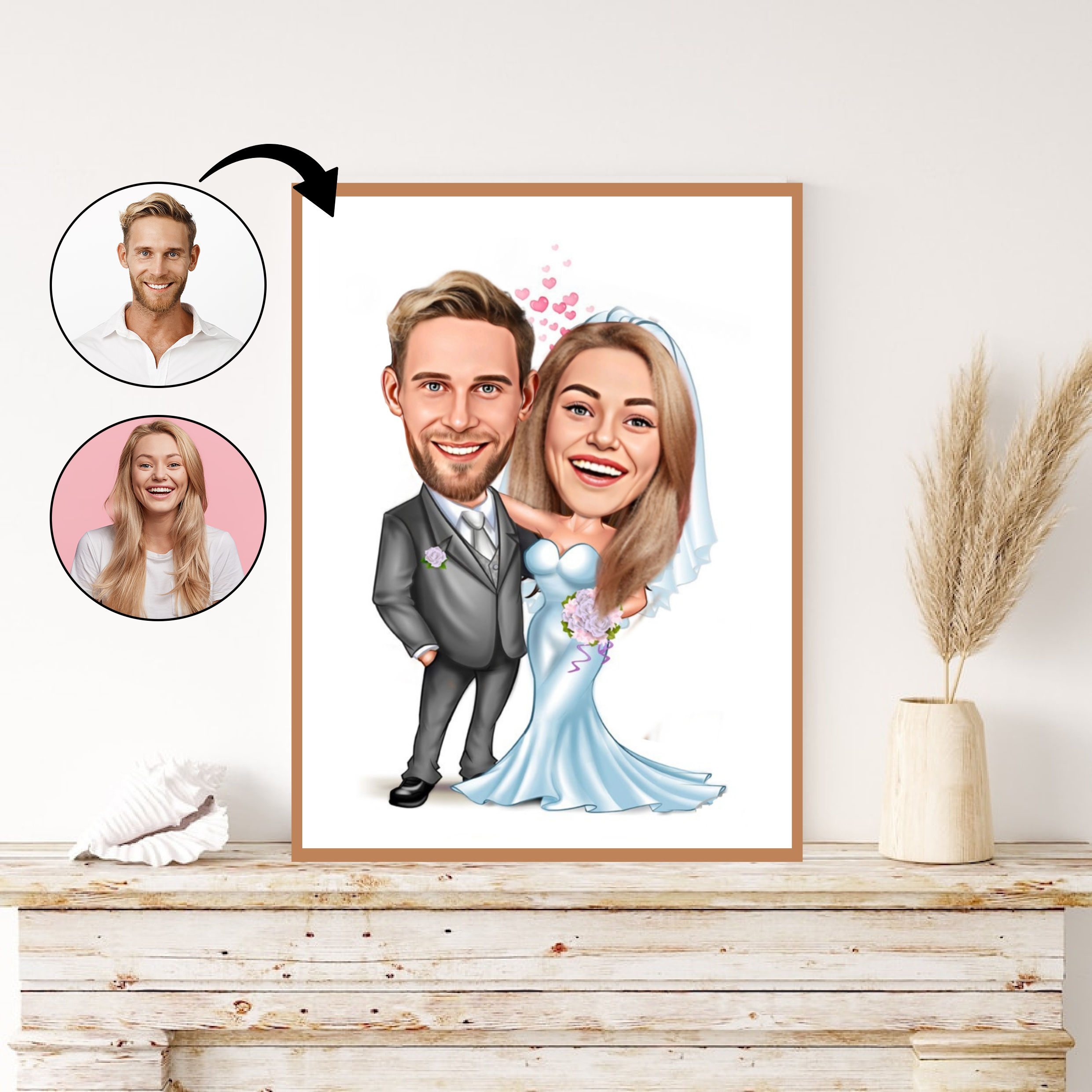 Par tema10 (2 personer) - karikaturtegning efter dine fotos - Just Karikatur