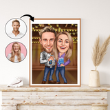 Par tema94 (2 personer) - karikaturtegning efter dine fotos - Just Karikatur