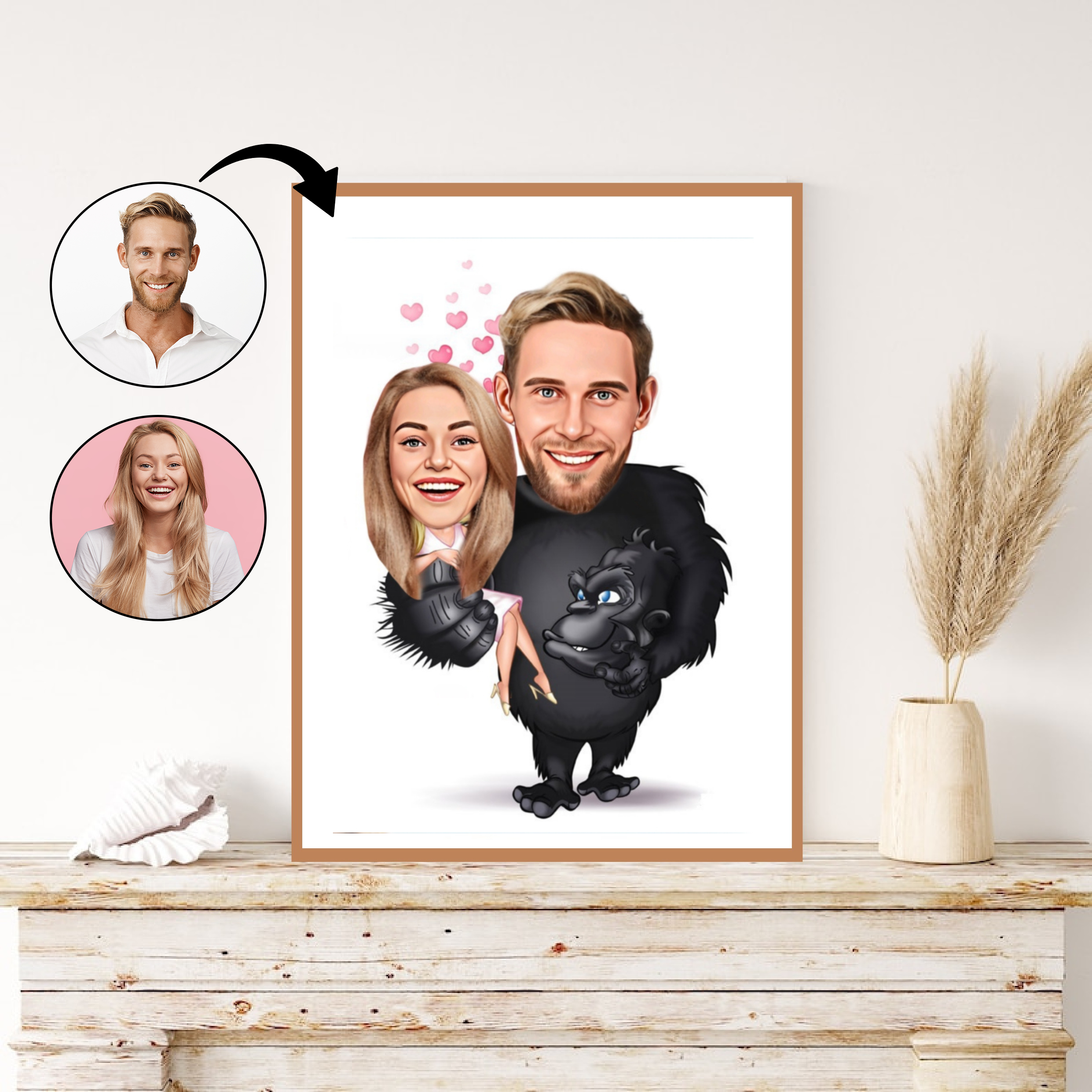 Par tema75 (2 personer) - karikaturtegning efter dine fotos - Just Karikatur