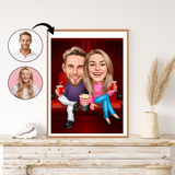 Par tema92 (2 personer) - karikaturtegning efter dine fotos - Just Karikatur