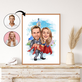 Par tema30 (2 personer) - karikaturtegning efter dine fotos - Just Karikatur