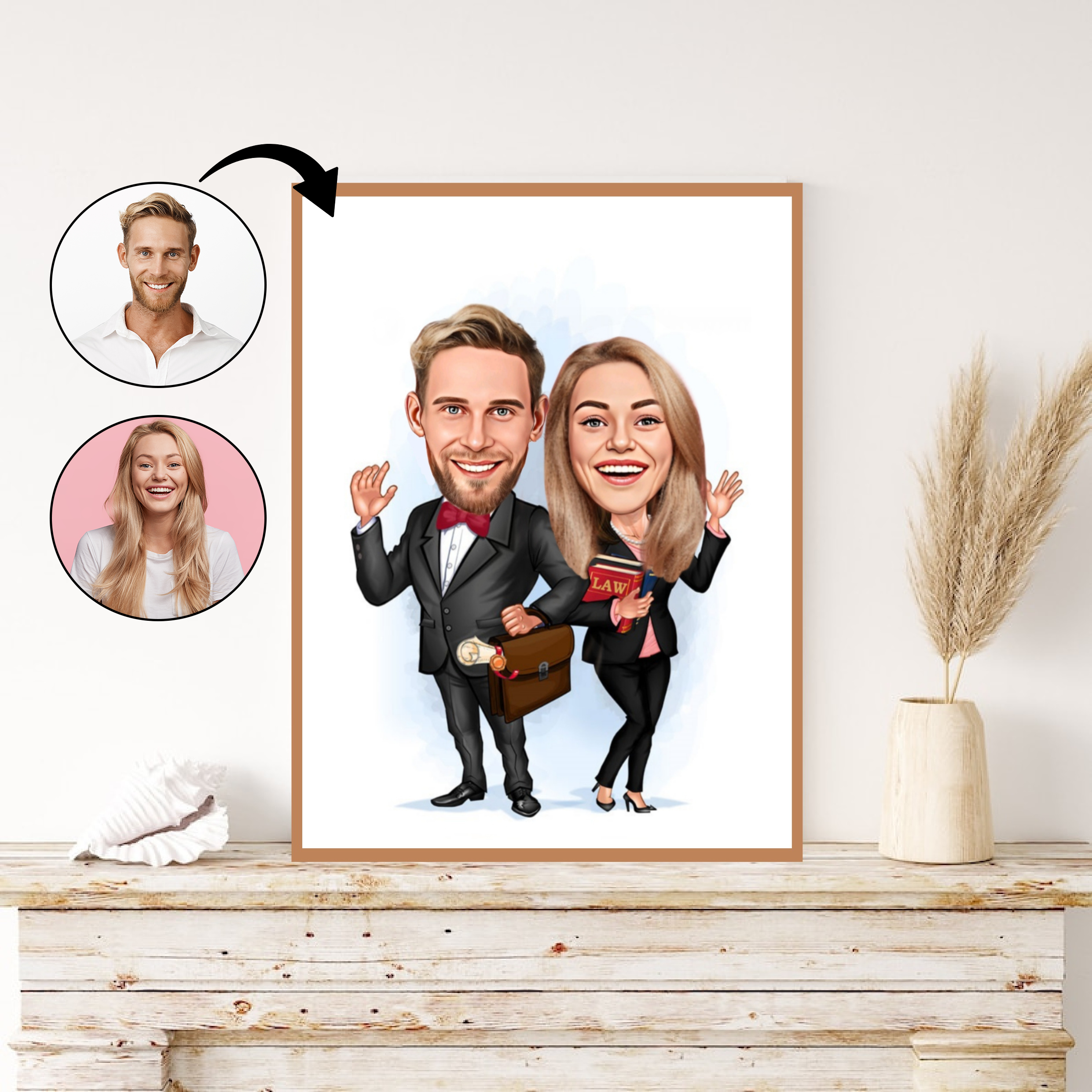 Par tema102 (2 personer) - karikaturtegning efter dine fotos - Just Karikatur