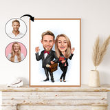 Par tema102 (2 personer) - karikaturtegning efter dine fotos - Just Karikatur