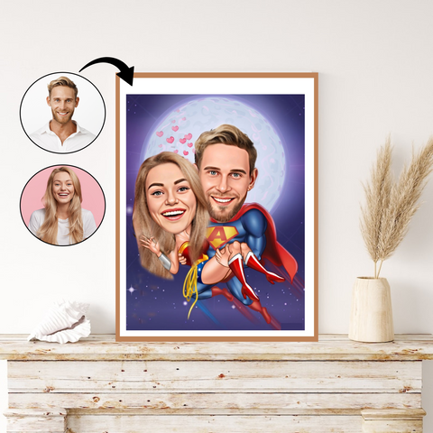 Par tema77 (2 personer) - karikaturtegning efter dine fotos - Just Karikatur