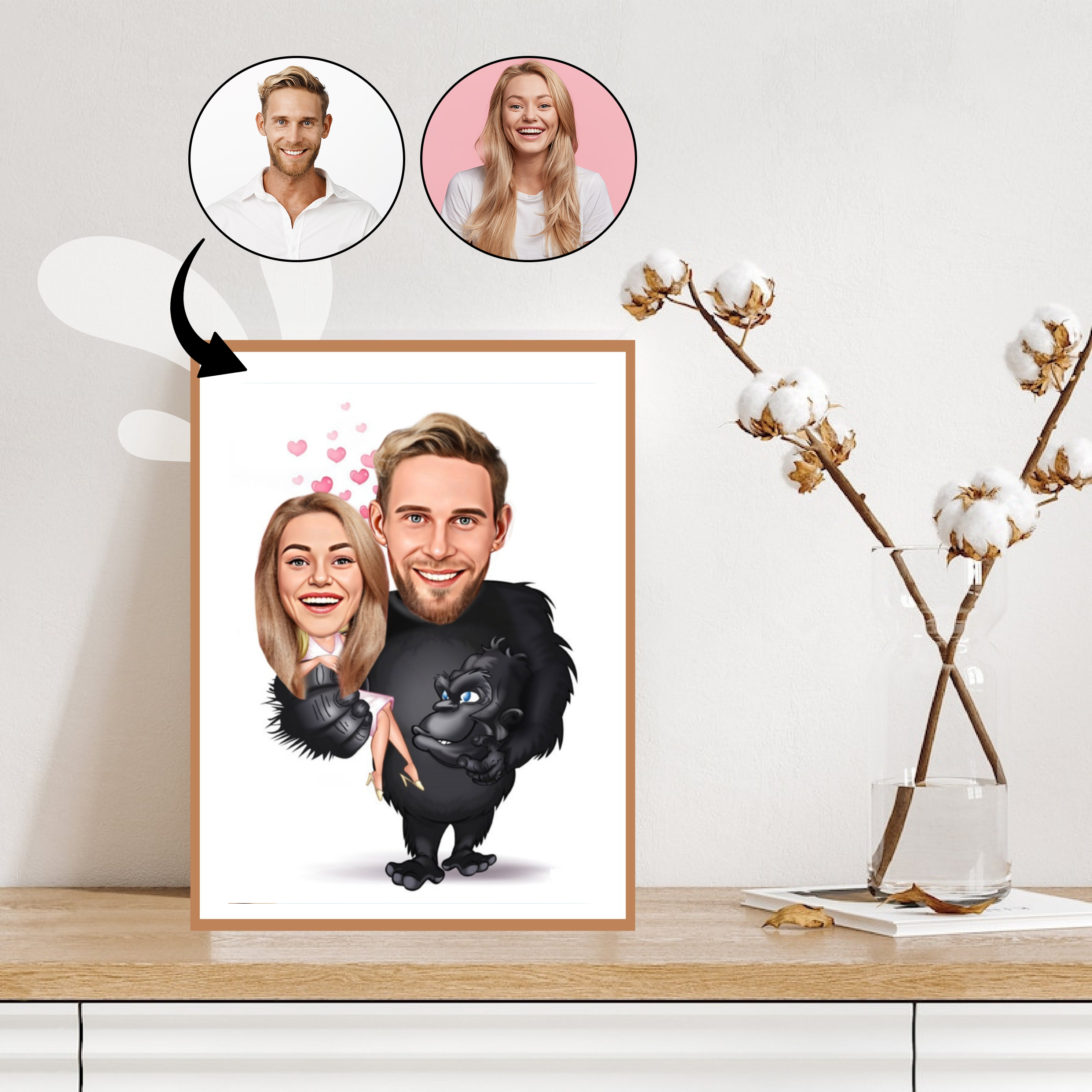 Par tema75 (2 personer) - karikaturtegning efter dine fotos - Just Karikatur