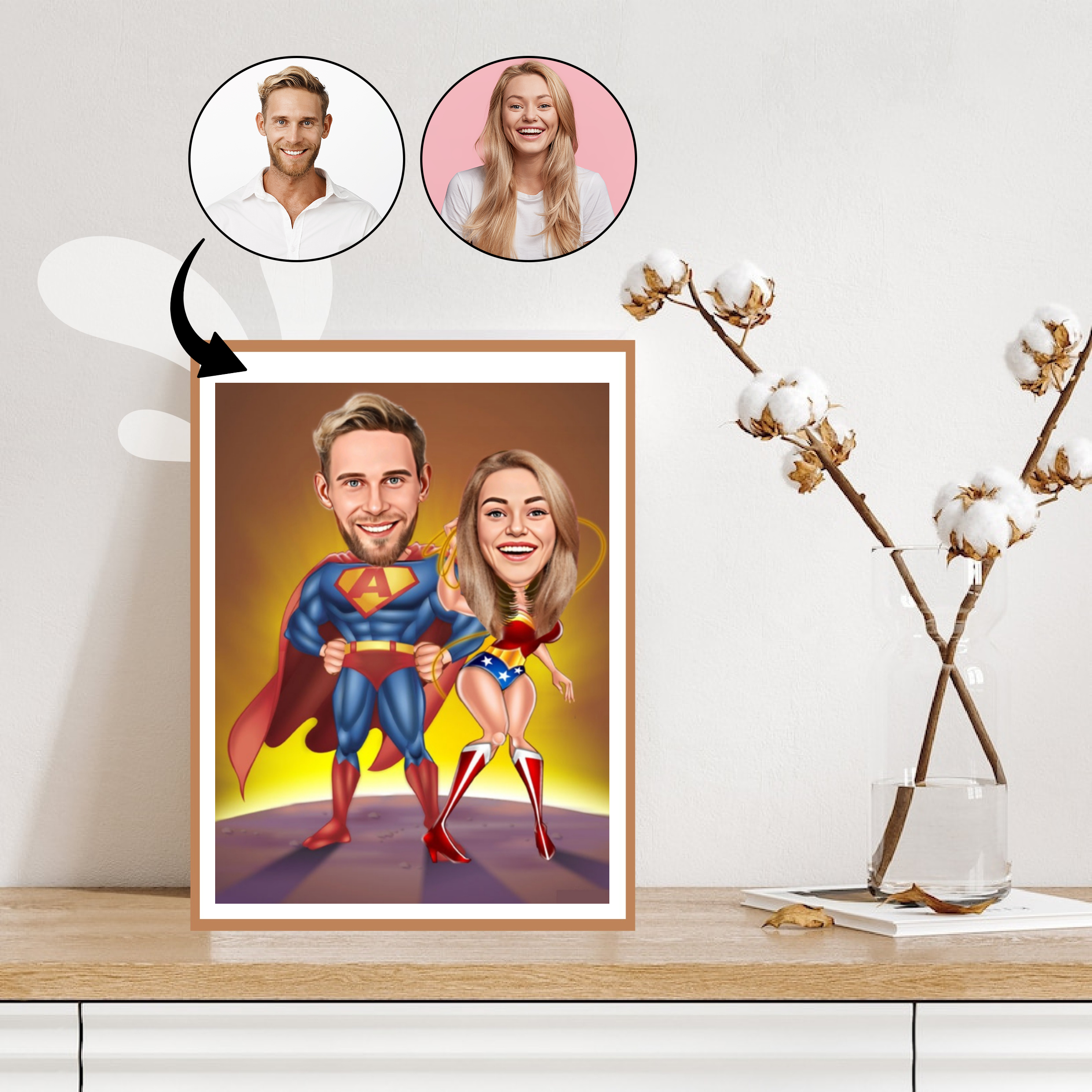 Par tema93 (2 personer) - karikaturtegning efter dine fotos - Just Karikatur