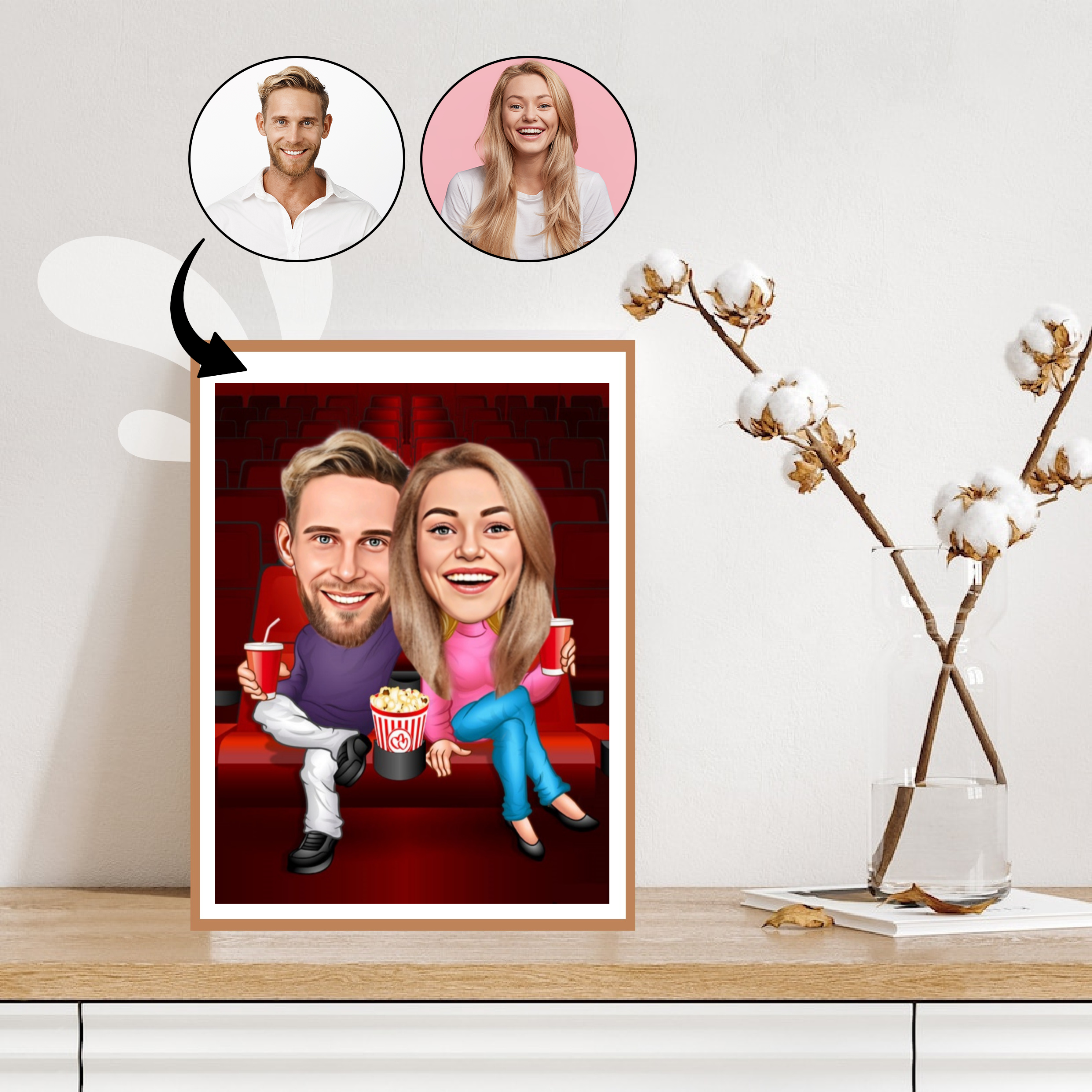 Par tema92 (2 personer) - karikaturtegning efter dine fotos - Just Karikatur