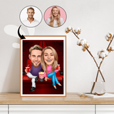 Par tema92 (2 personer) - karikaturtegning efter dine fotos - Just Karikatur