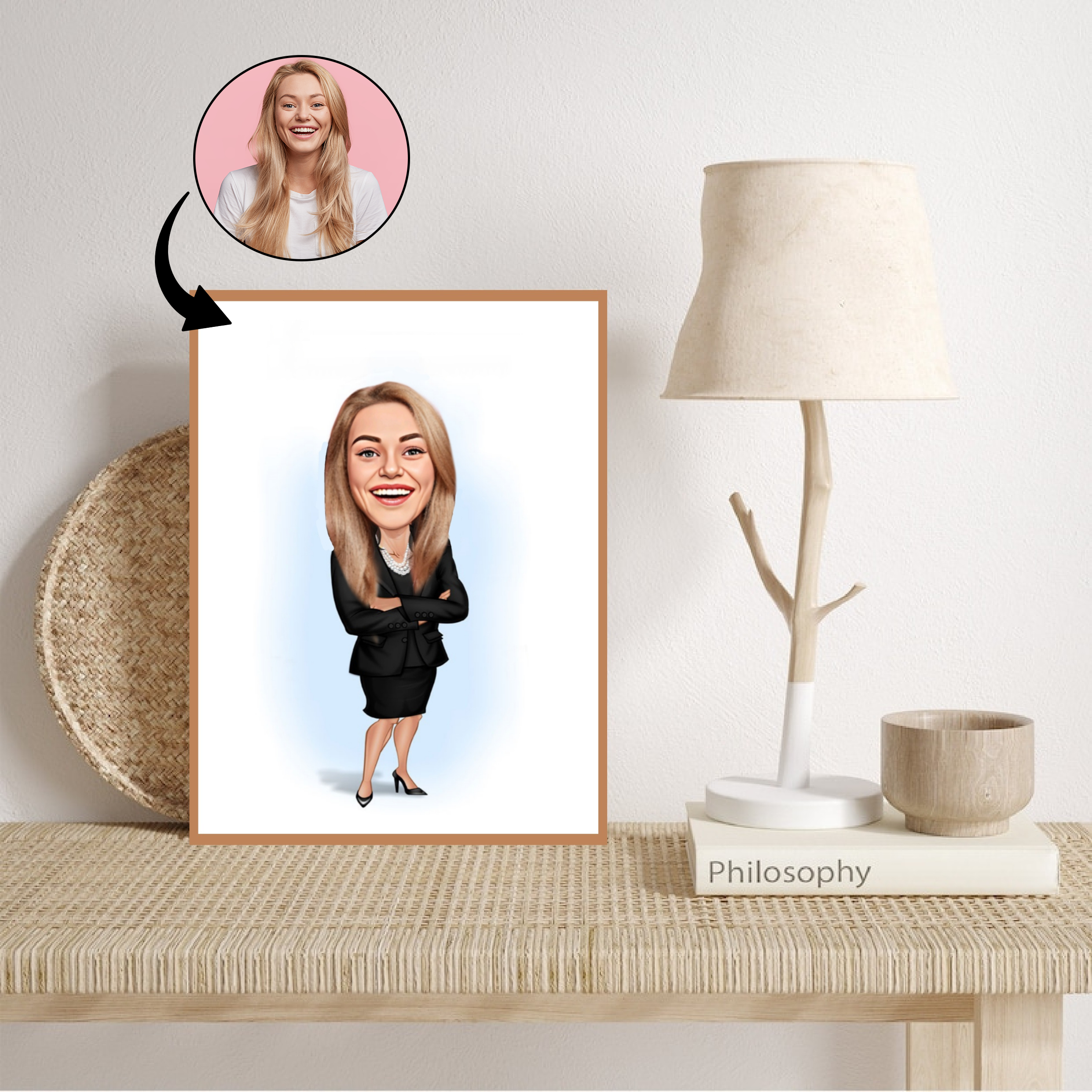 Virksomhed tema71 (1 person) - karikaturtegning efter dine fotos - Just Karikatur