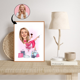 Fødselsdag tema6 (1 person) - karikaturtegning efter dine fotos - Just Karikatur