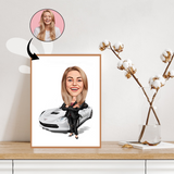 Virksomhed tema45 (1 person) - karikaturtegning efter dine fotos - Just Karikatur