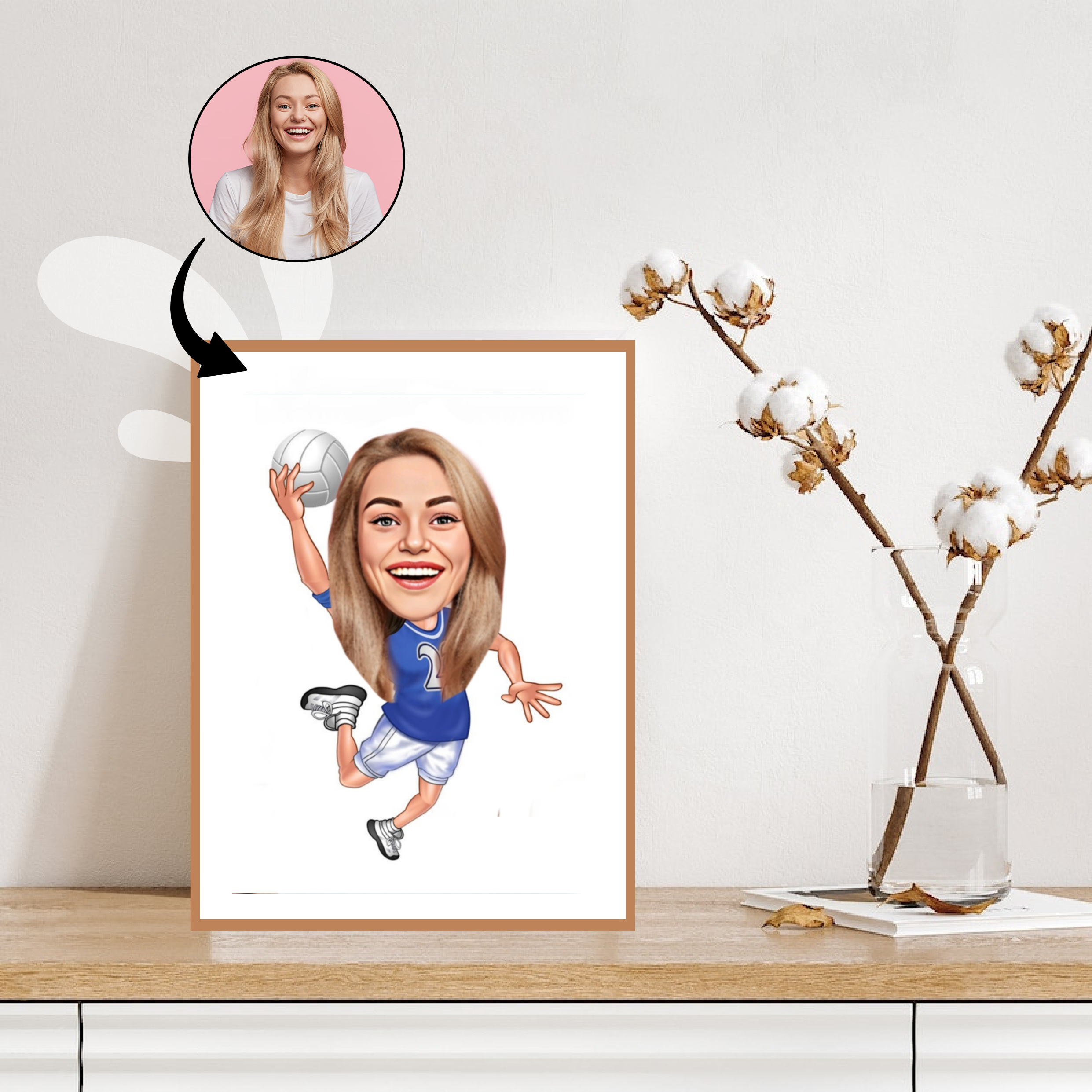 Sports tema69 (1 person) - karikaturtegning efter dine fotos - Just Karikatur