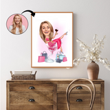 Fødselsdag tema6 (1 person) - karikaturtegning efter dine fotos - Just Karikatur