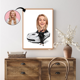 Virksomhed tema45 (1 person) - karikaturtegning efter dine fotos - Just Karikatur