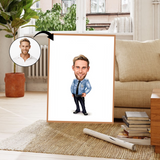 Politi & Militær tema3 (1 person) - karikaturtegning efter dine fotos - Just Karikatur