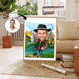 Rejse tema17 (1 person) - karikaturtegning efter dine fotos - Just Karikatur