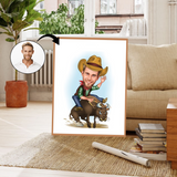 Til ham tema65 (1 person) - karikaturtegning efter dine fotos - Just Karikatur