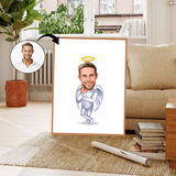 Til ham tema39 (1 person) - karikaturtegning efter dine fotos - Just Karikatur