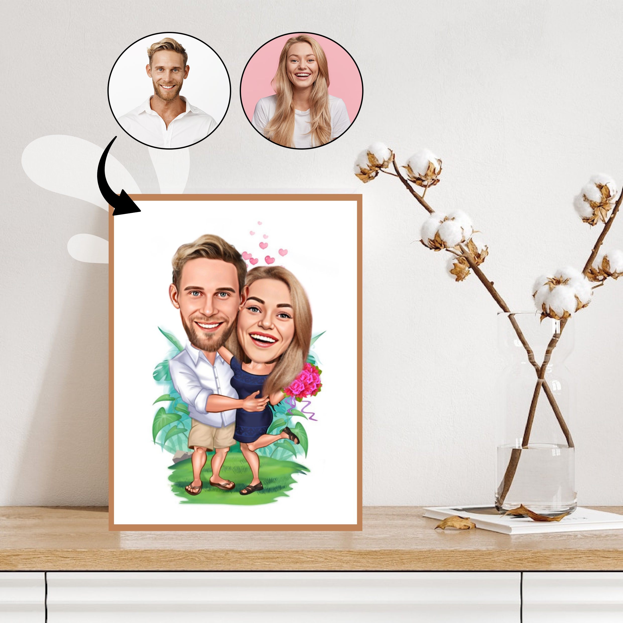 Par tema137 (2 personer) - karikaturtegning efter dine fotos - Just Karikatur