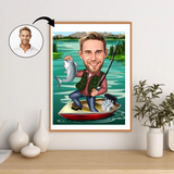 Rejse tema18 (1 person) - karikaturtegning efter dine fotos - Just Karikatur