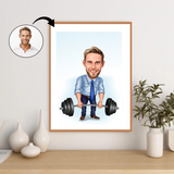 Virksomhed tema9 (1 person) - karikaturtegning efter dine fotos - Just Karikatur