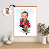 Chef tema4 (1 person) - karikaturtegning efter dine fotos - Just Karikatur