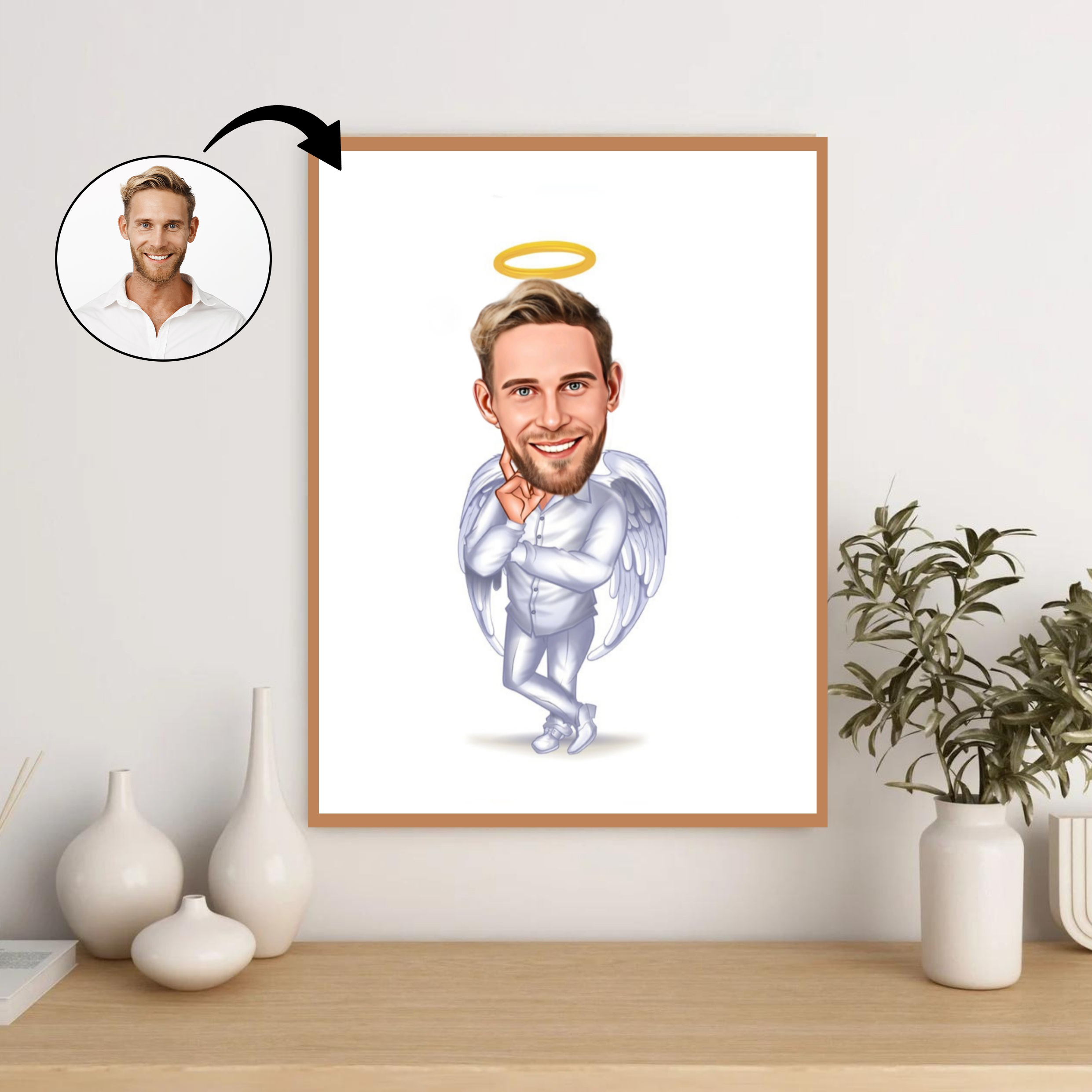 Til ham tema39 (1 person) - karikaturtegning efter dine fotos - Just Karikatur