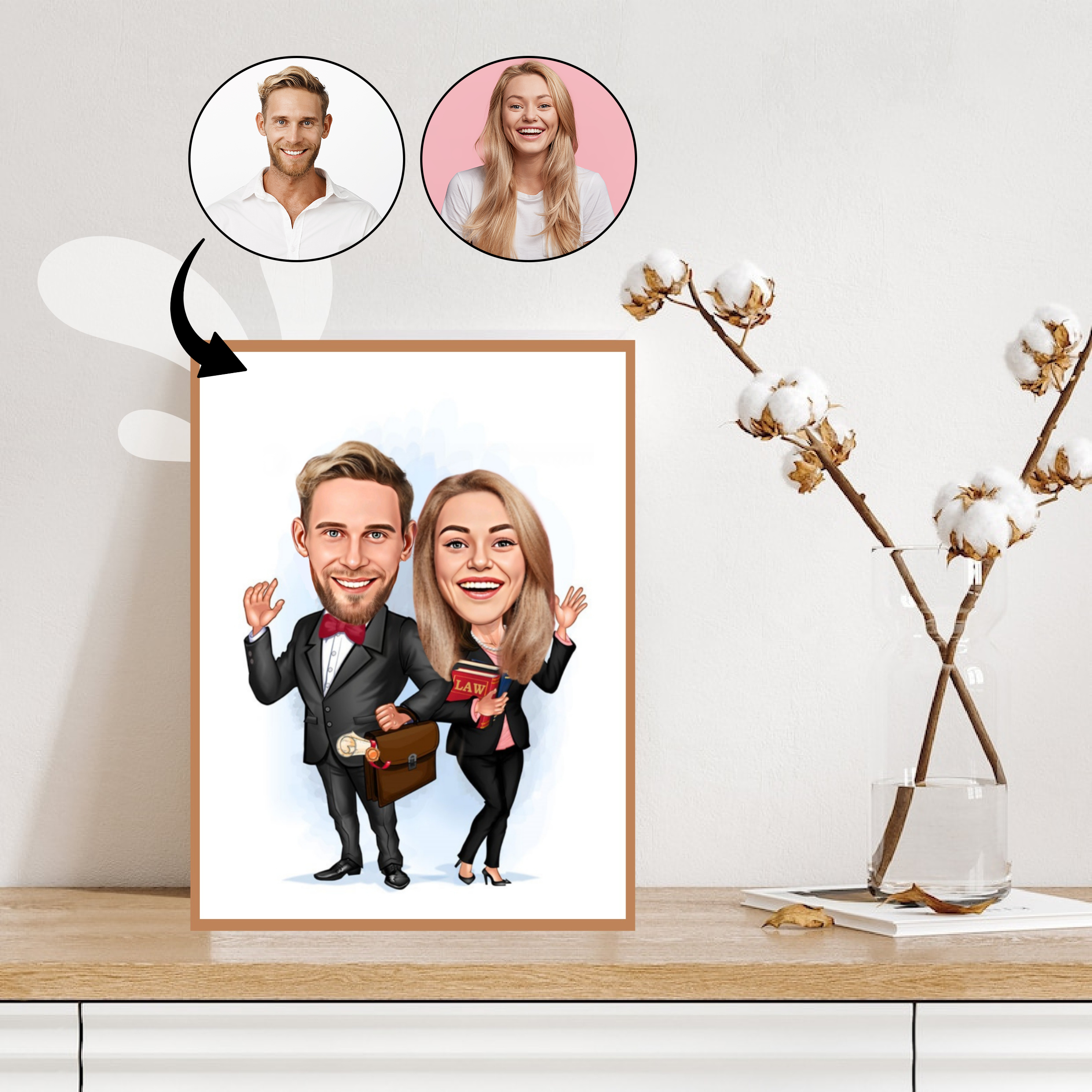 Par tema102 (2 personer) - karikaturtegning efter dine fotos - Just Karikatur