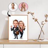 Par tema102 (2 personer) - karikaturtegning efter dine fotos - Just Karikatur