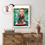 Rejse tema18 (1 person) - karikaturtegning efter dine fotos - Just Karikatur