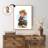 Til ham tema65 (1 person) - karikaturtegning efter dine fotos - Just Karikatur