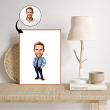 Politi & Militær tema3 (1 person) - karikaturtegning efter dine fotos - Just Karikatur