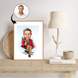 Chef tema4 (1 person) - karikaturtegning efter dine fotos - Just Karikatur