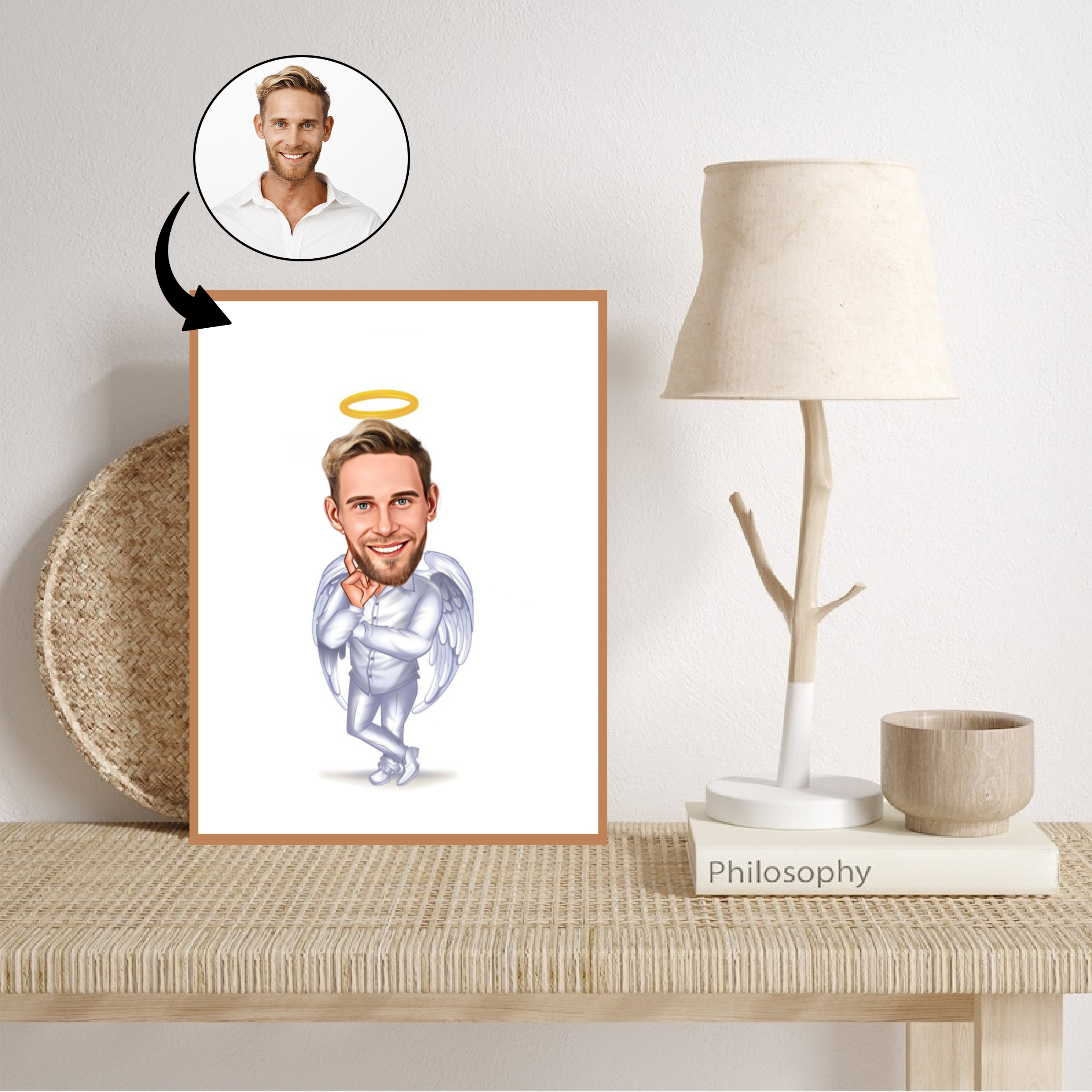 Til ham tema39 (1 person) - karikaturtegning efter dine fotos - Just Karikatur