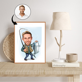 Rejse tema20 (1 person) - karikaturtegning efter dine fotos - Just Karikatur