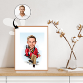 Chef tema4 (1 person) - karikaturtegning efter dine fotos - Just Karikatur