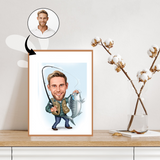 Rejse tema20 (1 person) - karikaturtegning efter dine fotos - Just Karikatur