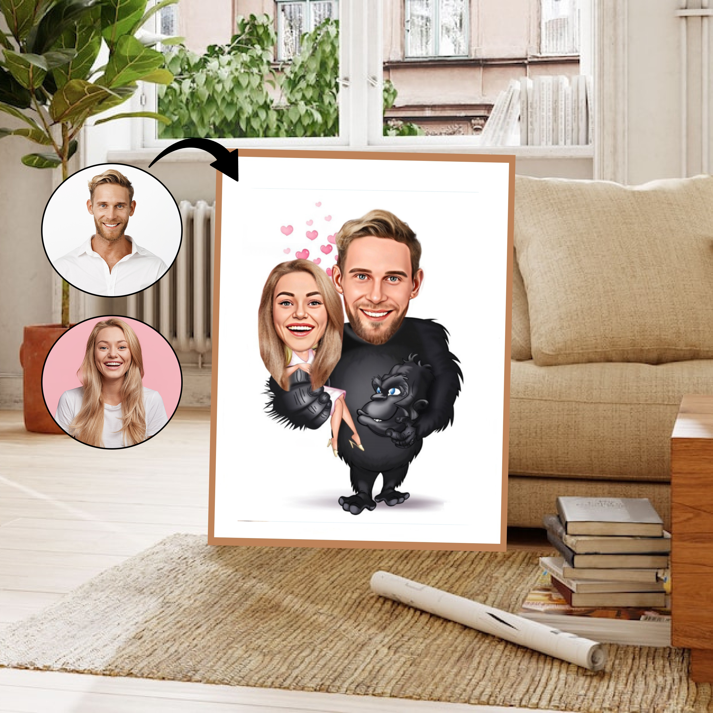 Par tema75 (2 personer) - karikaturtegning efter dine fotos - Just Karikatur