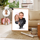 Par tema75 (2 personer) - karikaturtegning efter dine fotos - Just Karikatur