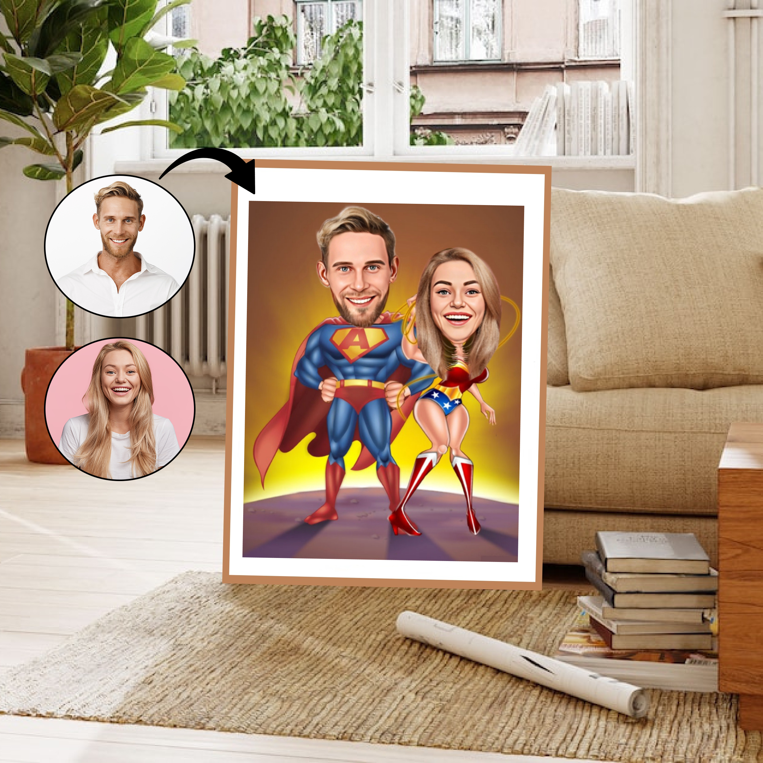 Par tema93 (2 personer) - karikaturtegning efter dine fotos - Just Karikatur