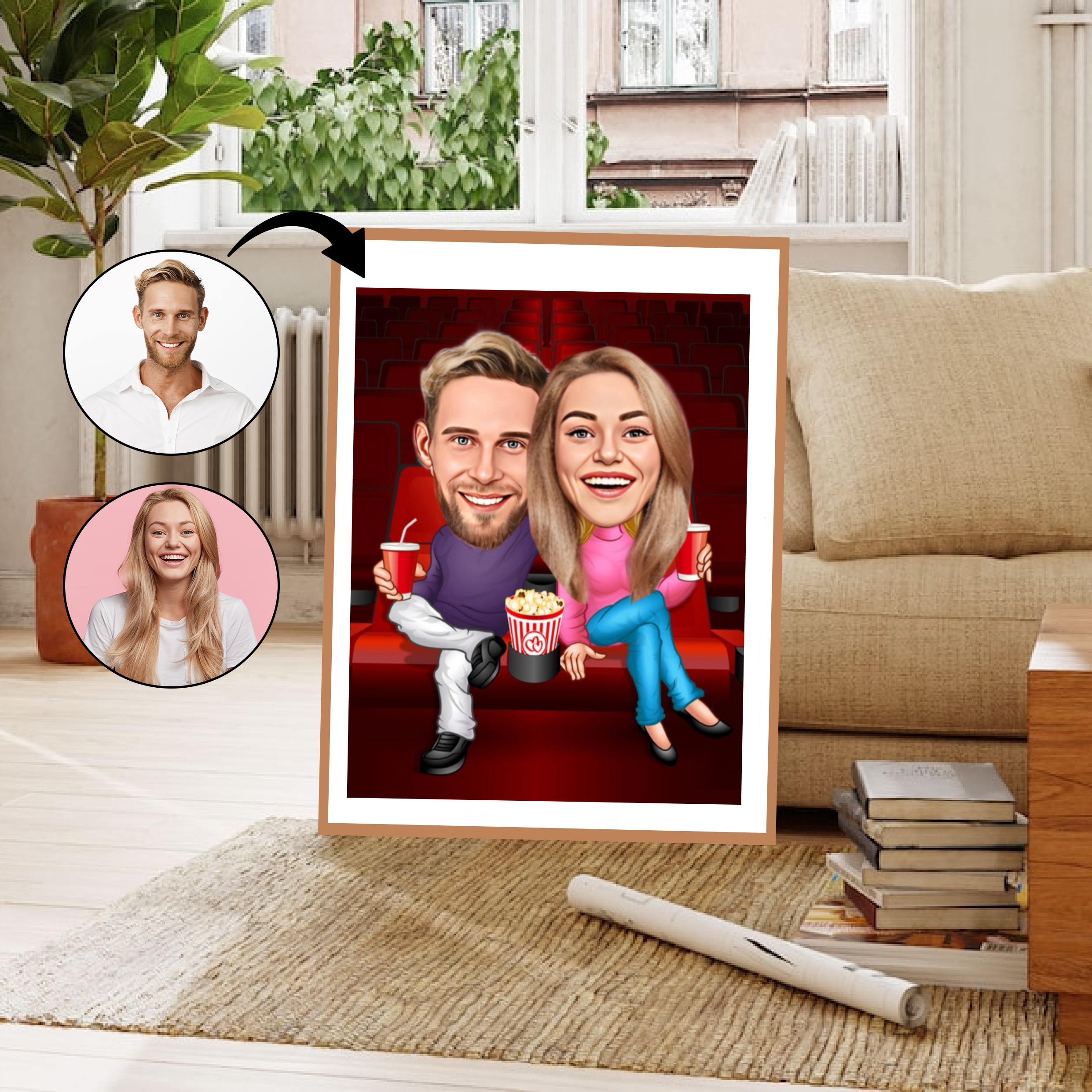 Par tema92 (2 personer) - karikaturtegning efter dine fotos - Just Karikatur