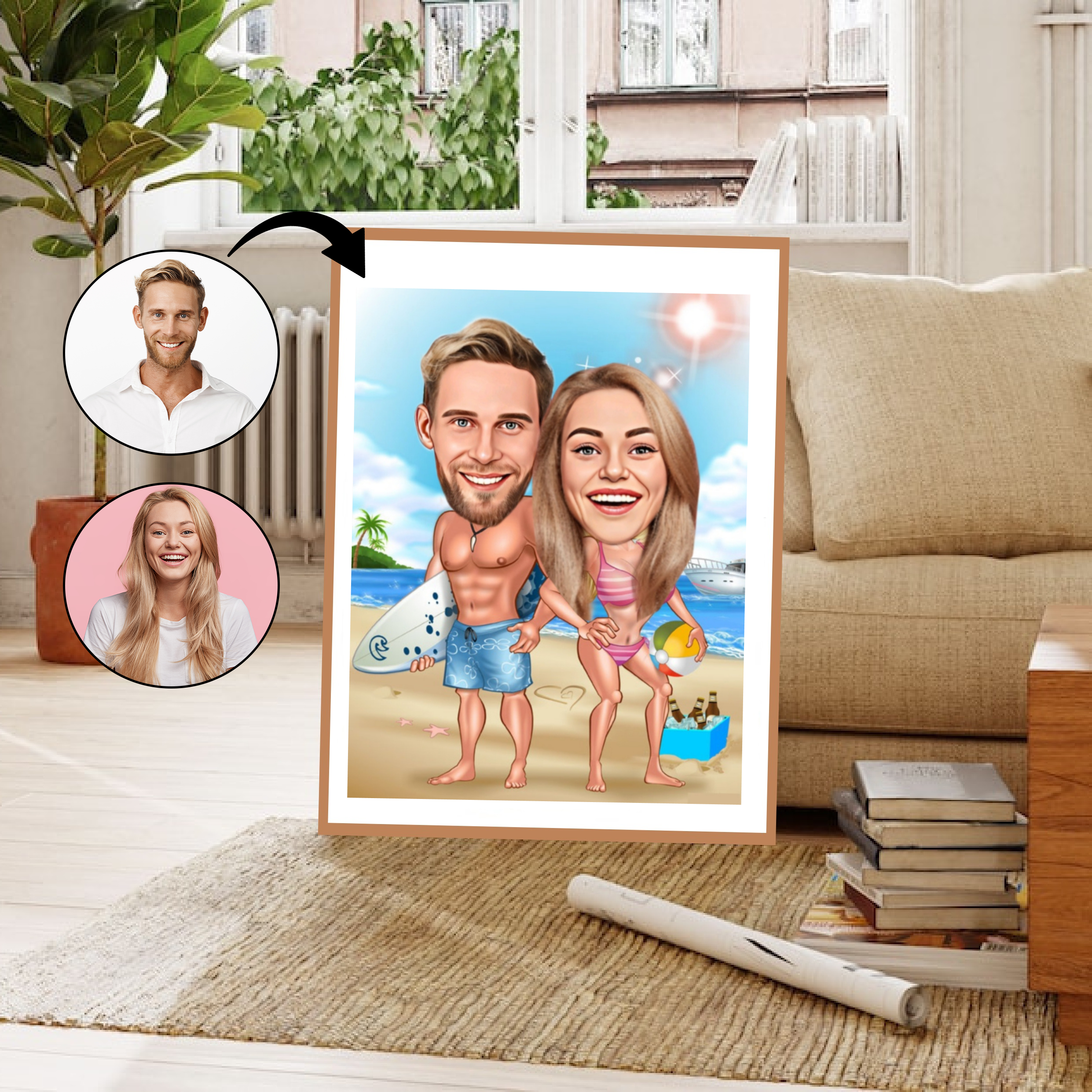 Par tema88 (2 personer) - karikaturtegning efter dine fotos - Just Karikatur