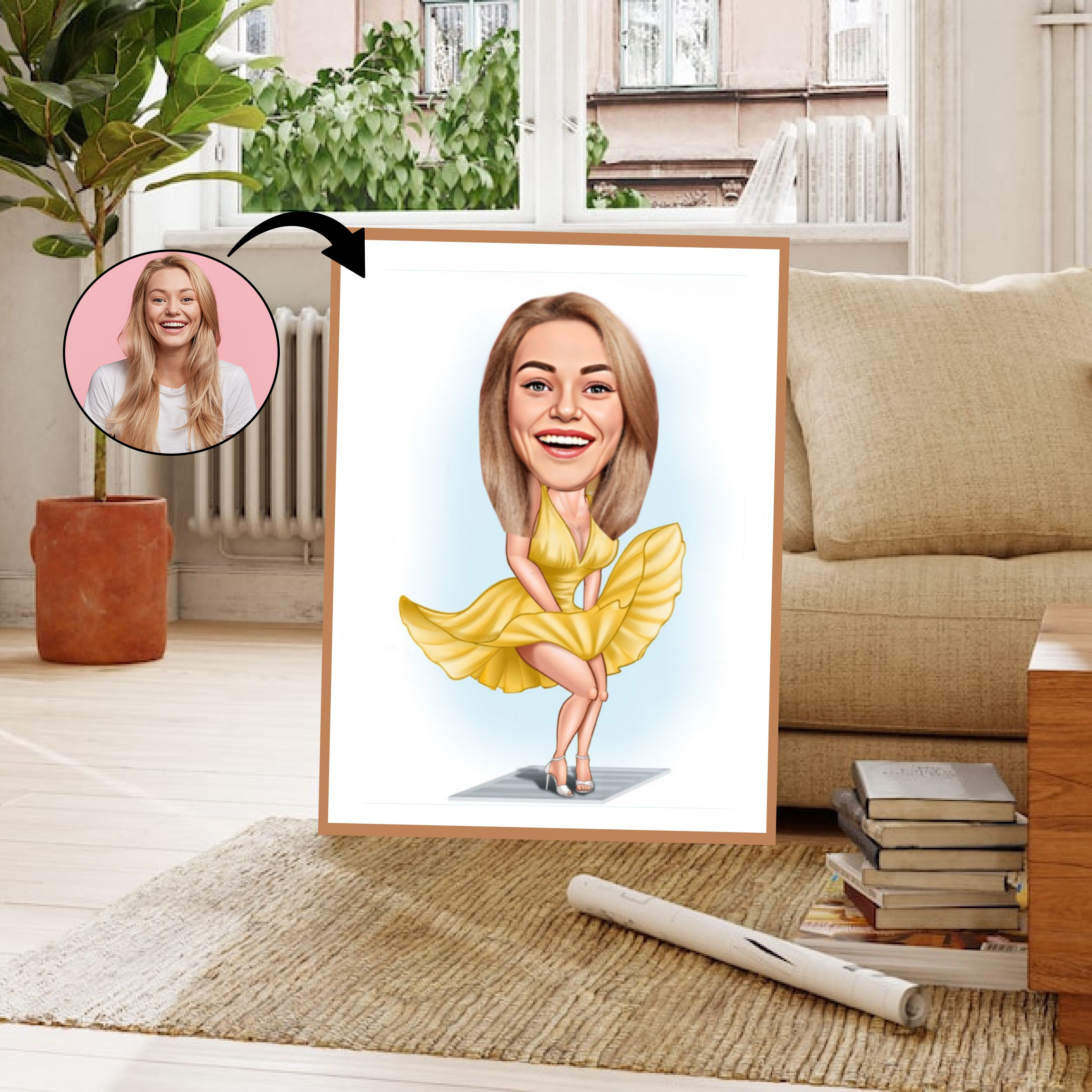 Superhelt tema42 (1 person) - karikaturtegning efter dine fotos - Just Karikatur