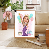 Kopi af Fødselsdag tema5 (1 person) - karikaturtegning efter dine fotos - Just Karikatur