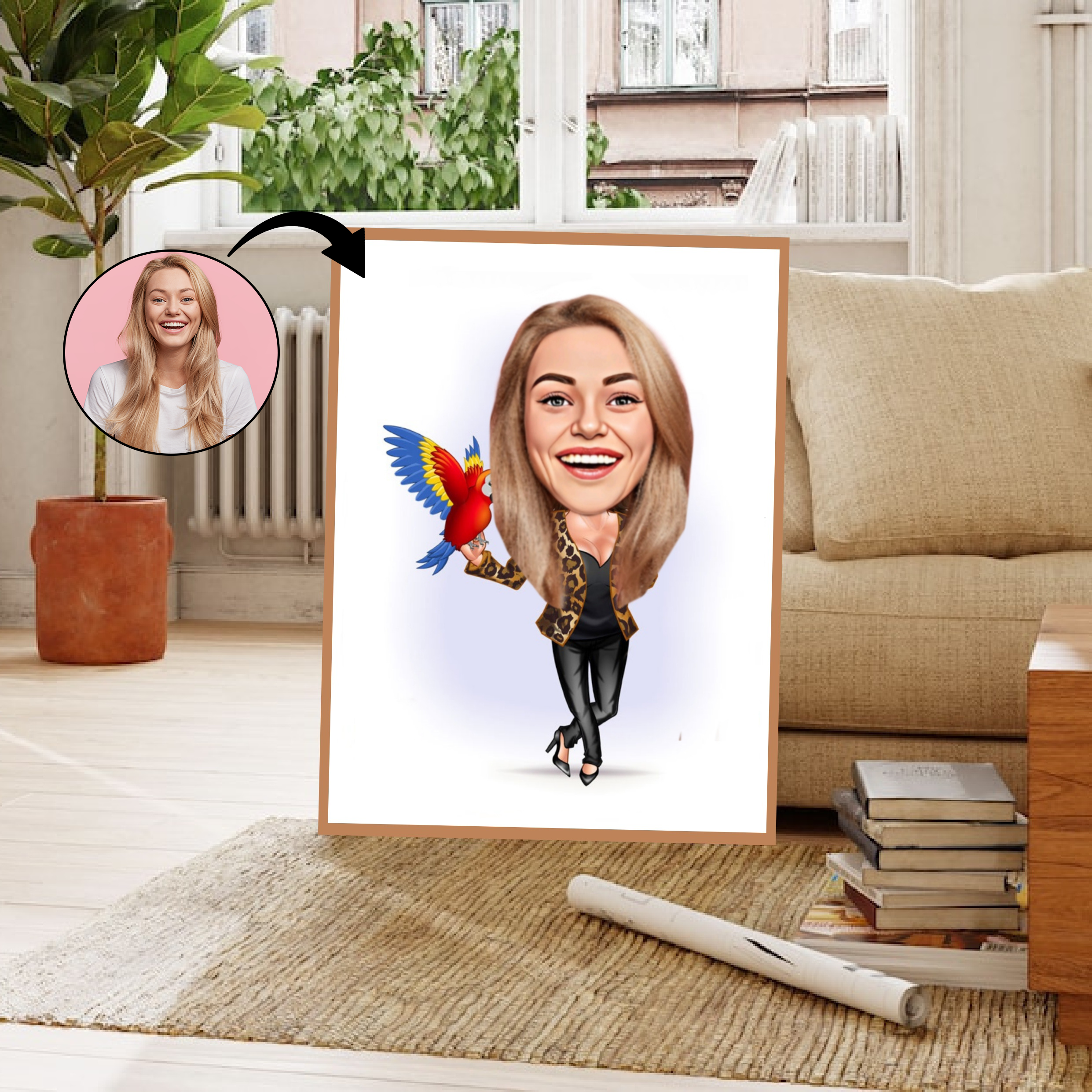 Arbejde & Erhverv tema18 (1 person) - karikaturtegning efter dine fotos - Just Karikatur